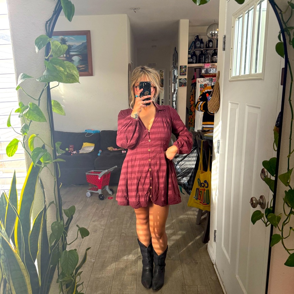 Free people Liesel mini perfect burgundy mini